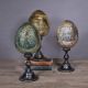 Enamelled Glass Egg - Silver