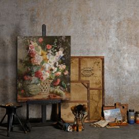 Fruits et fleurs dans un panier en osier - Antoine Berjon 